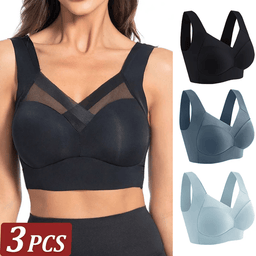 Seamless lace sports bra with molded cups, 3-pack, view 20