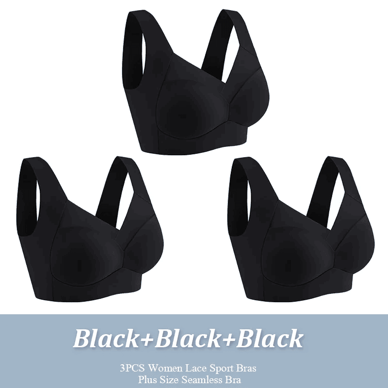 Seamless lace sports bra with molded cups, 3-pack, view 15
