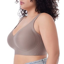 Plus size seamless push-up bralette with thin cups, view 7