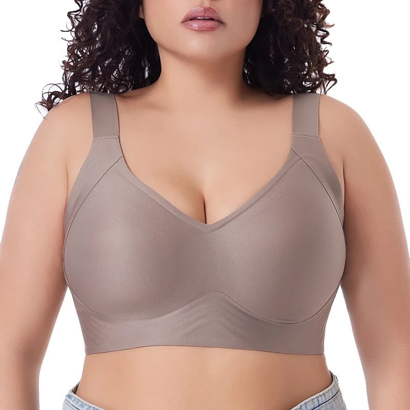 Plus size seamless push-up bralette with thin cups