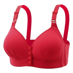 Front-closure wireless push-up bra, plus size