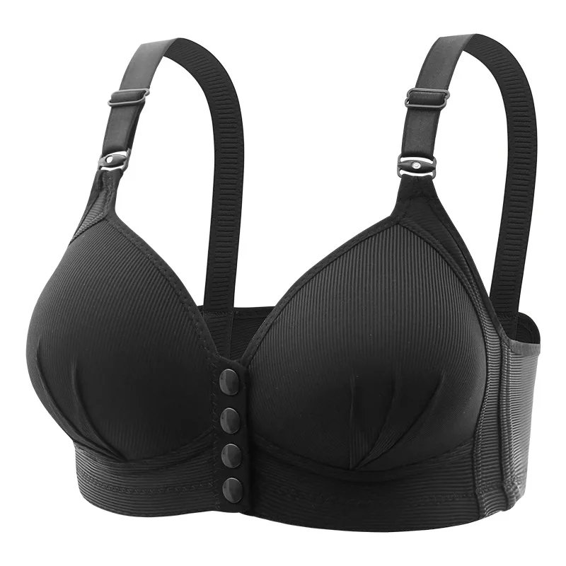 Front-closure wireless push-up bra, plus size, view 5