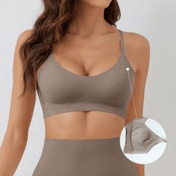 Laser-cut seamless wireless bra with removable pads, view 2