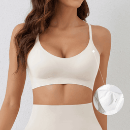 Laser-cut seamless wireless bra with removable pads, view 5