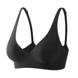 Soft deep-V wireless bra with thin padded cups, view 5