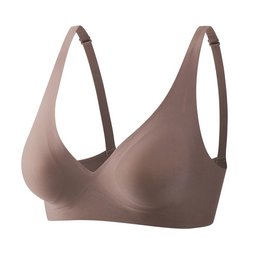 Soft deep-V wireless bra with thin padded cups, view 6