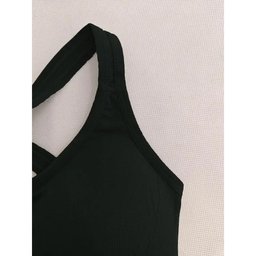 Padded seamless yoga tank sports bra, view 4
