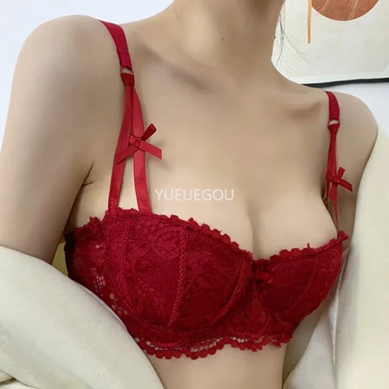 Balconette underwire push-up bra for small busts
