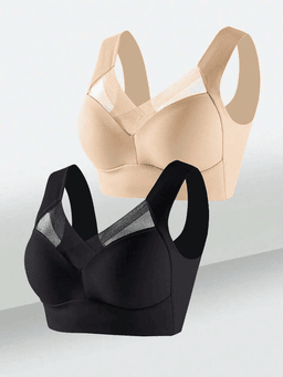 Padded lace wire-free sports bralette, 2-pack, view 5