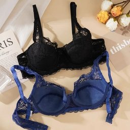 Embroidered lace underwire push-up bra, view 9