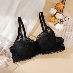 Embroidered lace underwire push-up bra, view 3