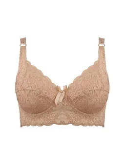 Wireless lace full-cup bra with thin molded cups, view 7