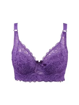 Wireless lace full-cup bra with thin molded cups, view 2