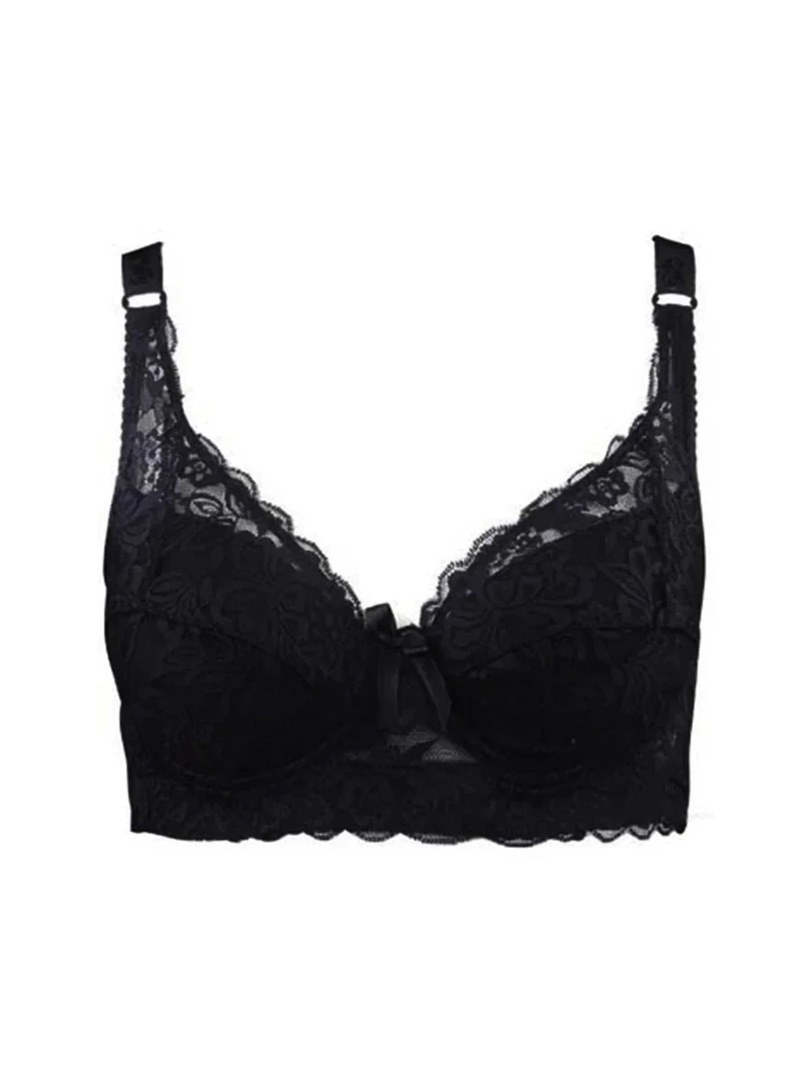 Wireless lace full-cup bra with thin molded cups