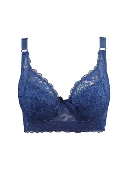 Wireless lace full-cup bra with thin molded cups, view 6