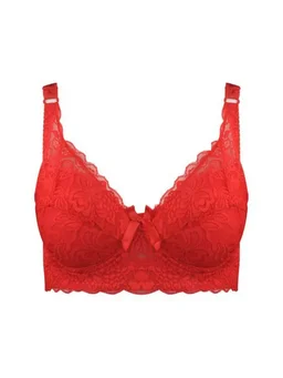 Wireless lace full-cup bra with thin molded cups, view 4
