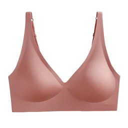 Cool-touch seamless deep-V wireless push-up bra, view 5