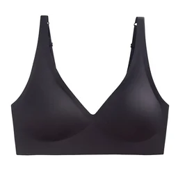Cool-touch seamless deep-V wireless push-up bra, view 2