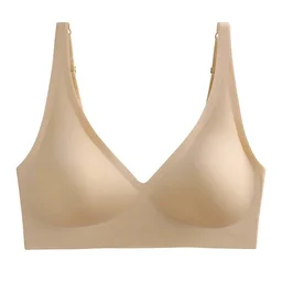 Cool-touch seamless deep-V wireless push-up bra, view 6