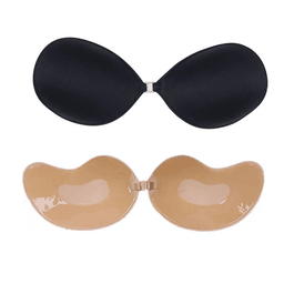 Reusable silicone adhesive push-up bra with front closure, view 4