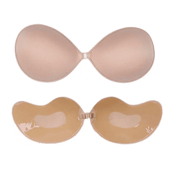 Reusable silicone adhesive push-up bra with front closure, view 3
