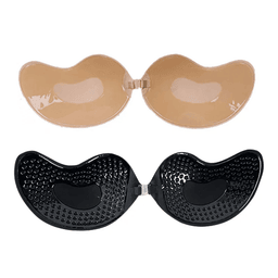 Reusable silicone adhesive push-up bra with front closure, view 6