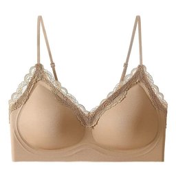 Seamless lace wireless bra for small busts, view 3