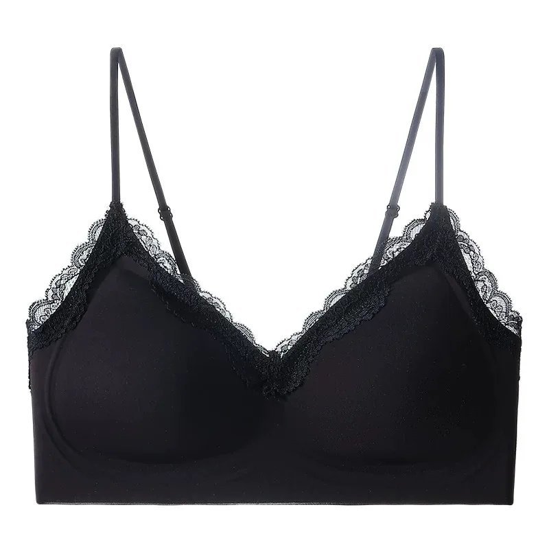 Seamless lace wireless bra for small busts