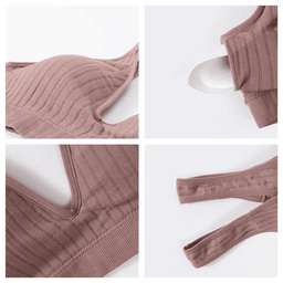 Wide-strap ribbed deep-V bralette, view 16