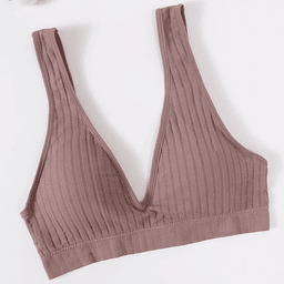 Wide-strap ribbed deep-V bralette, view 11