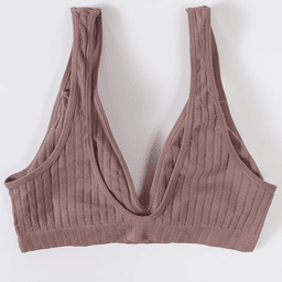 Wide-strap ribbed deep-V bralette, view 17