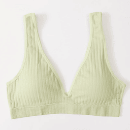 Wide-strap ribbed deep-V bralette, view 7