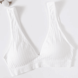 Wide-strap ribbed deep-V bralette, view 5