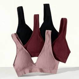 Wide-strap ribbed deep-V bralette, view 13