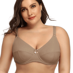Plus size full-coverage underwire minimizer bra, view 2