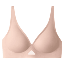 Deep-V wireless push-up bra with mesh side panels, view 3