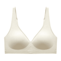 Deep-V wireless push-up bra with mesh side panels, view 7