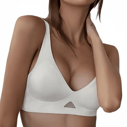 Deep-V wireless push-up bra with mesh side panels, view 8