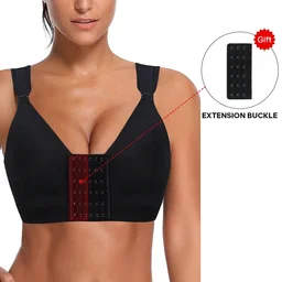 Front-closure sports bra with criss-cross back, view 4