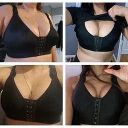 Front-closure sports bra with criss-cross back, view 9