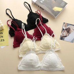 Floral lace double-strap wireless bralette, view 6