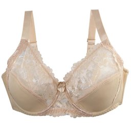 Plus size lace underwire bra for D to F cups, view 4