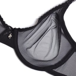 Unlined sheer lace underwire plunge bra, view 6