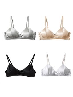 Wireless 3/4 cup bra with natural silk lining, view 8