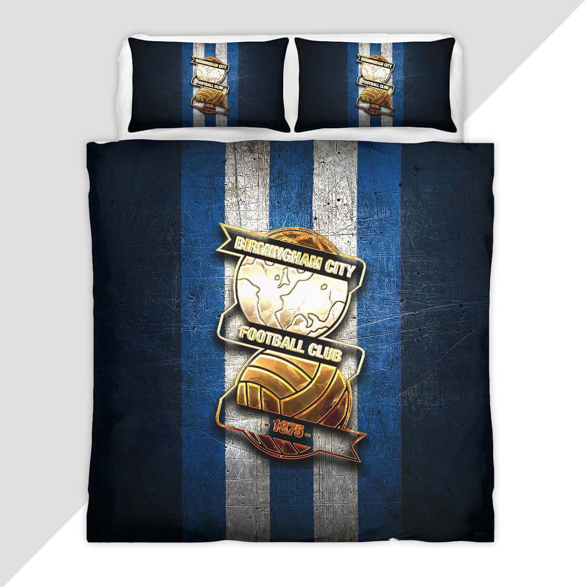 Birmingham City FC EFL Championship Blue Metal Duvet Cover - Birmingham City Bedding Set