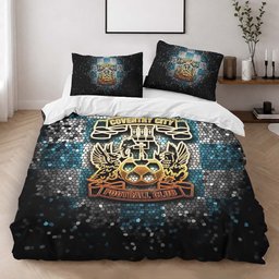 Coventry City FC EFL Championship Blue White Checkered Diamond Style Duvet Cover - Coventry City Bedding Set 2