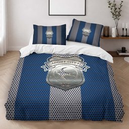 Cardiff City FC EFL Championship Blue White Metal Mesh Duvet Cover - Cardiff City Bedding Set 2