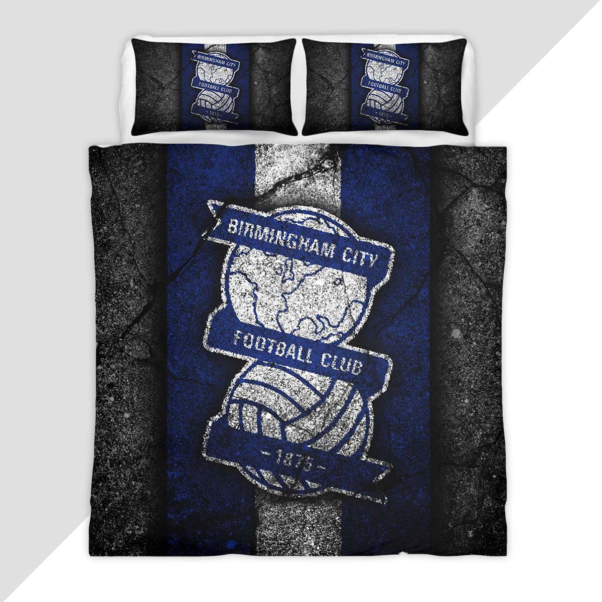 Birmingham City FC EFL Championship Black Stone Duvet Cover - Birmingham City Bedding Set