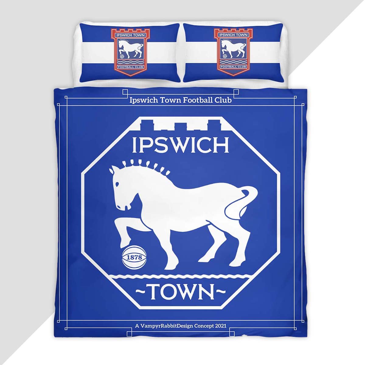 Ipswich Town FC EFL Championship 06 Duvet Cover - Ipswich Town Bedding Set
