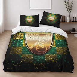 Norwich City FC EFL Championship Green Checkered Duvet Cover - Norwich City Bedding Set 2